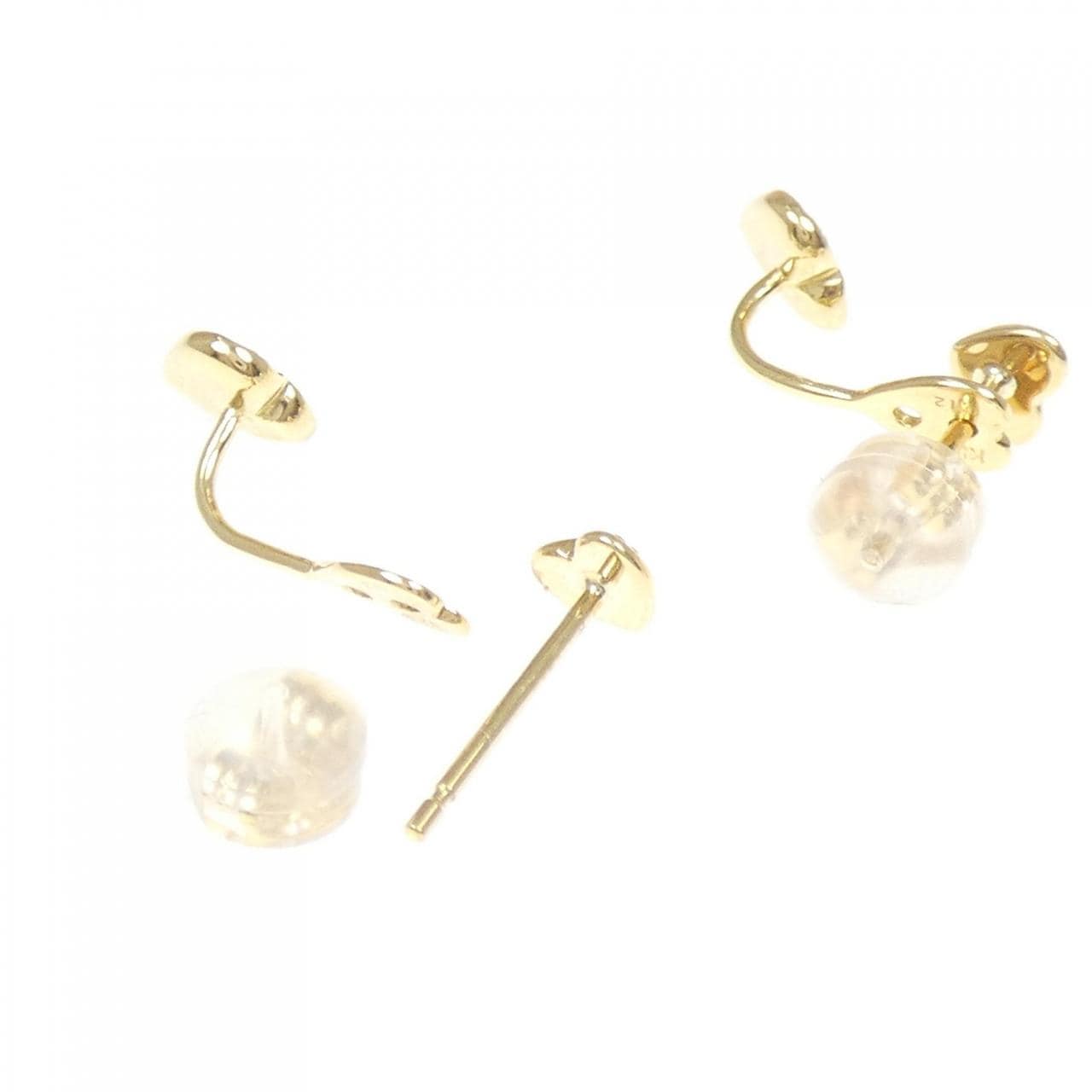 K18YG 2WAY 心形钻石耳环 0.24CT