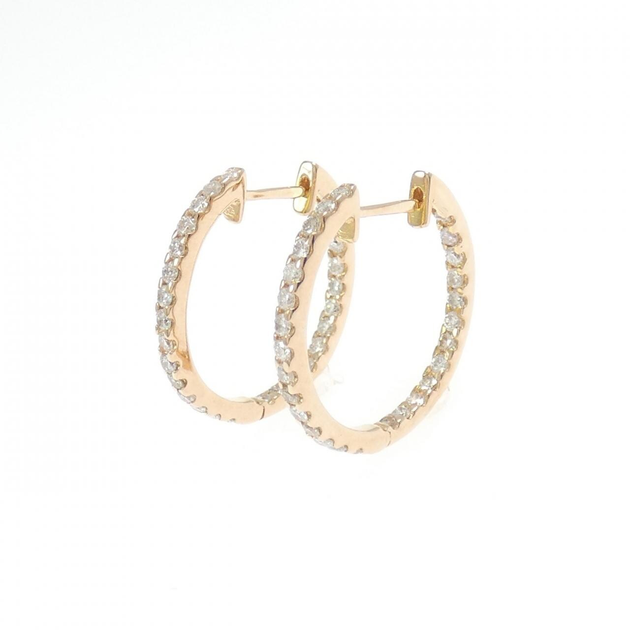750PG ダイヤモンド フープ ピアス 0.60CT