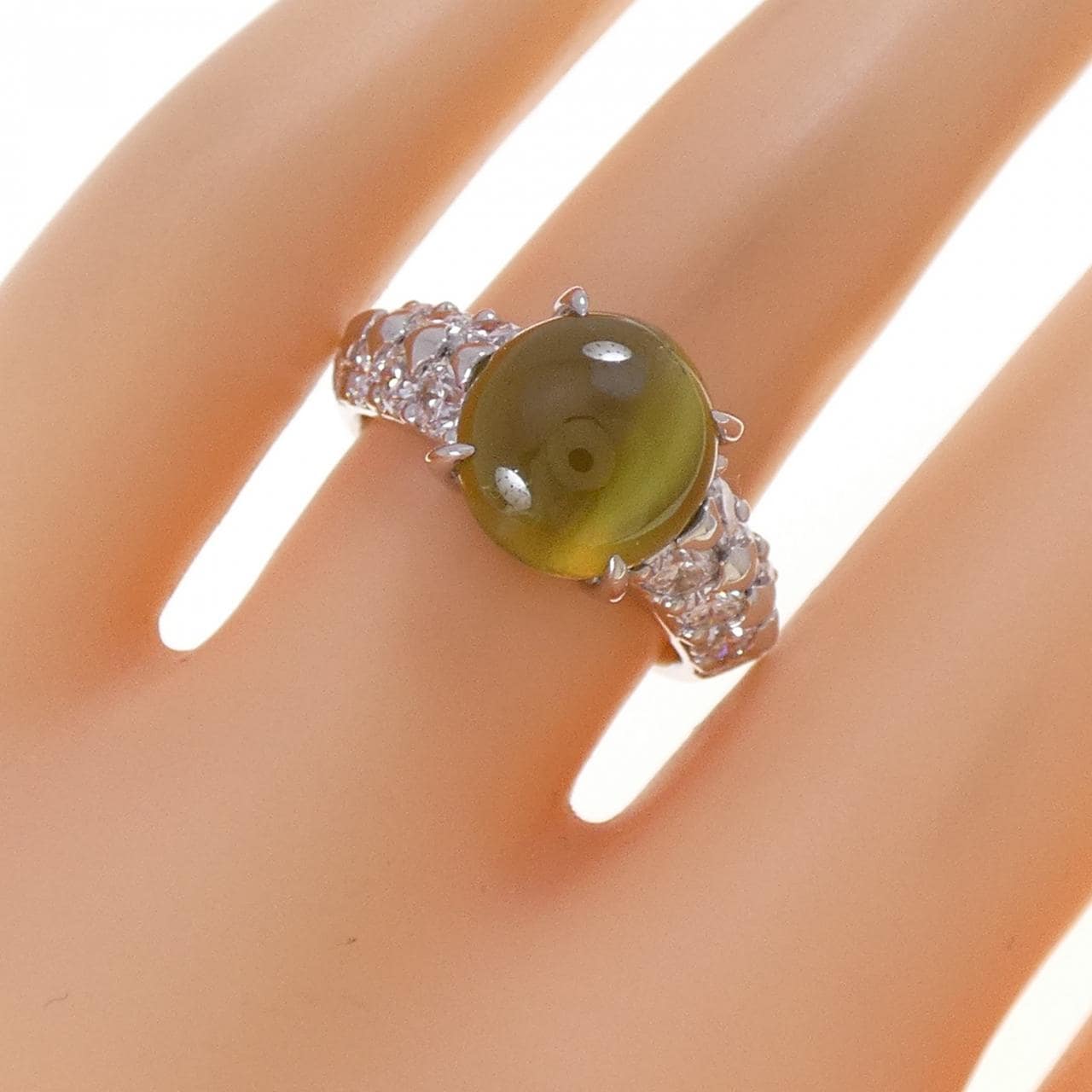 PT900 クリソベリルキャッツアイ リング 5.99CT