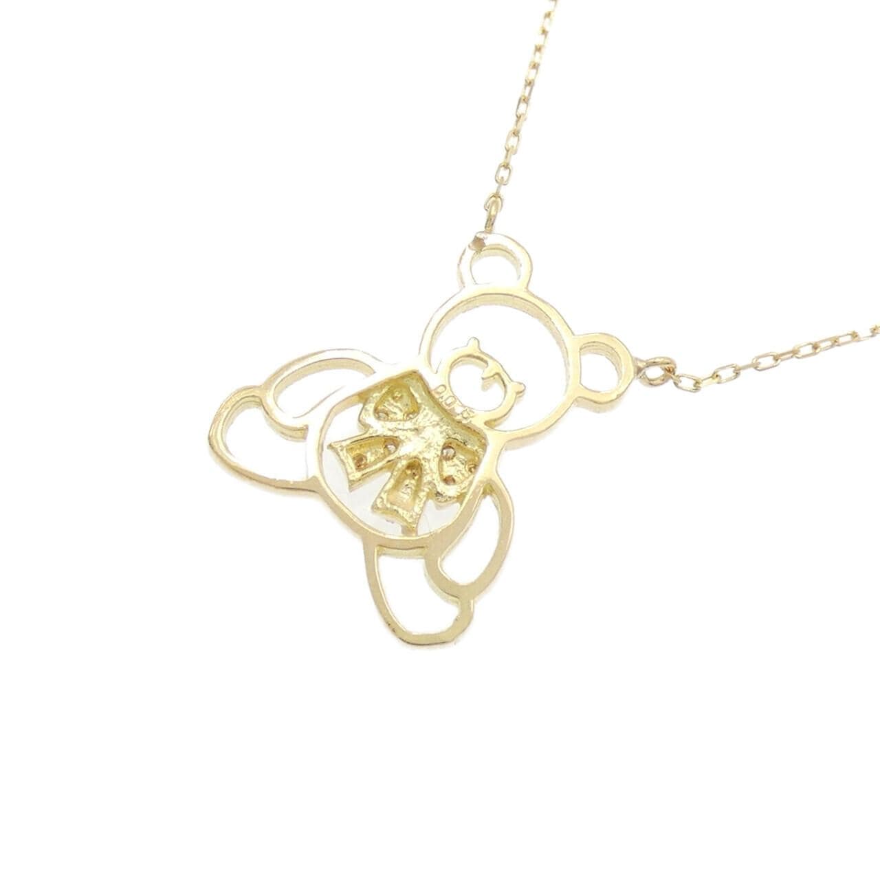 【新品】K18YG ベア ダイヤモンド ネックレス 0.05CT