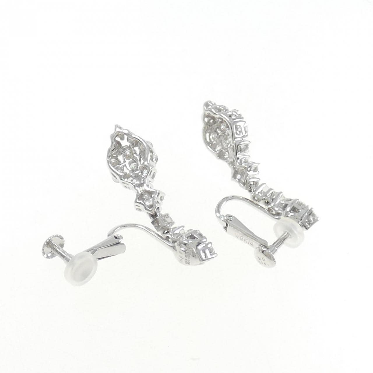 750WG/K14WG Diamond Earrings 1.85CT
