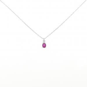 PT900/PT850 ルビー ネックレス 0.40CT