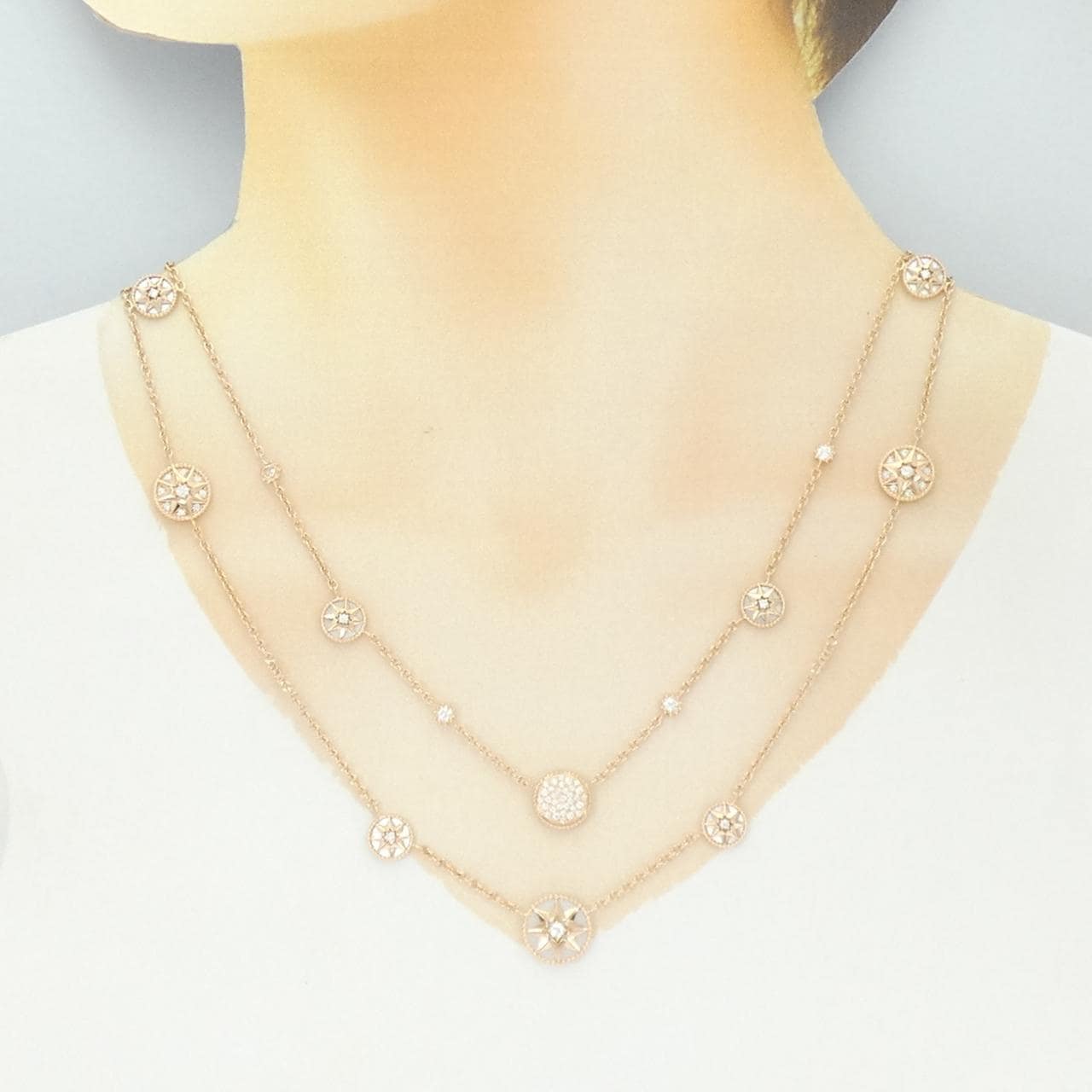 クリスチャンディオール ローズ デ ヴァン ネックレス