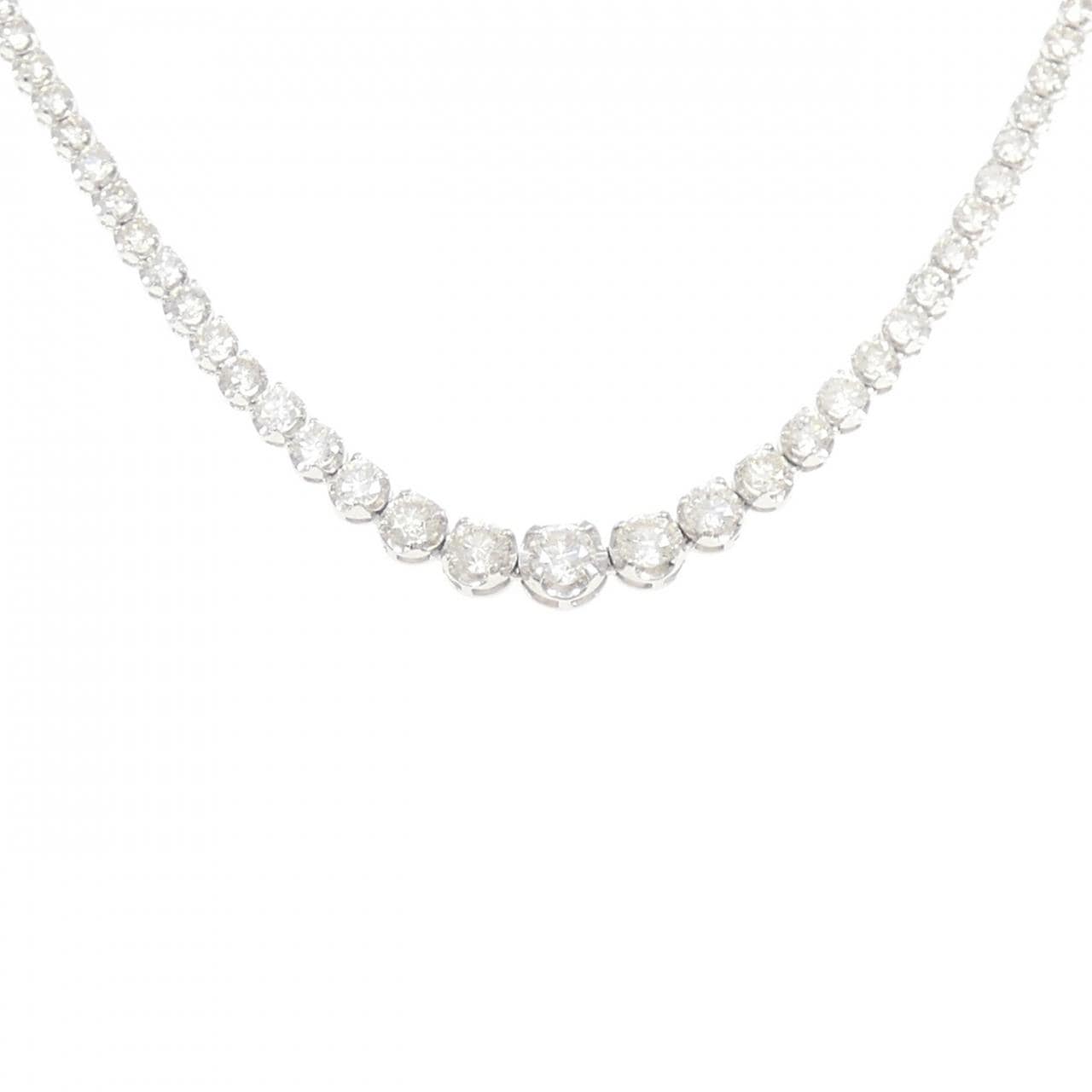 PT900/K18WG ダイヤモンド ネックレス 10.00CT