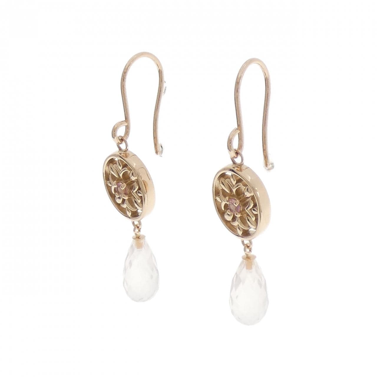 K18PG碧玺玺耳环