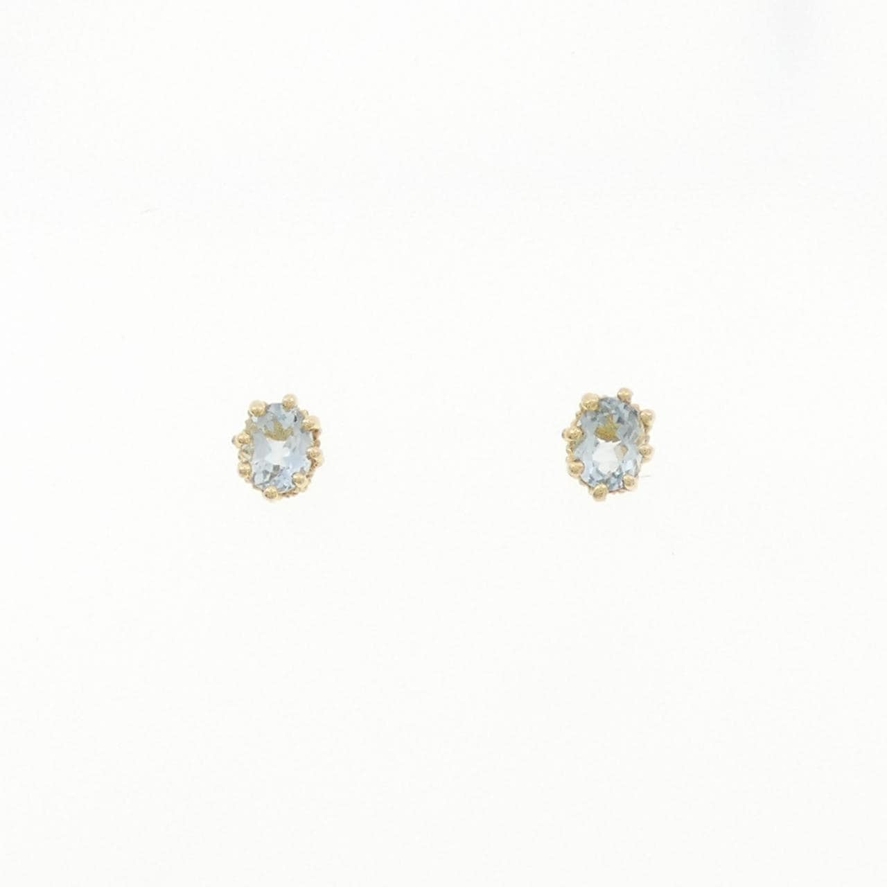 K18YG アクアマリン ピアス