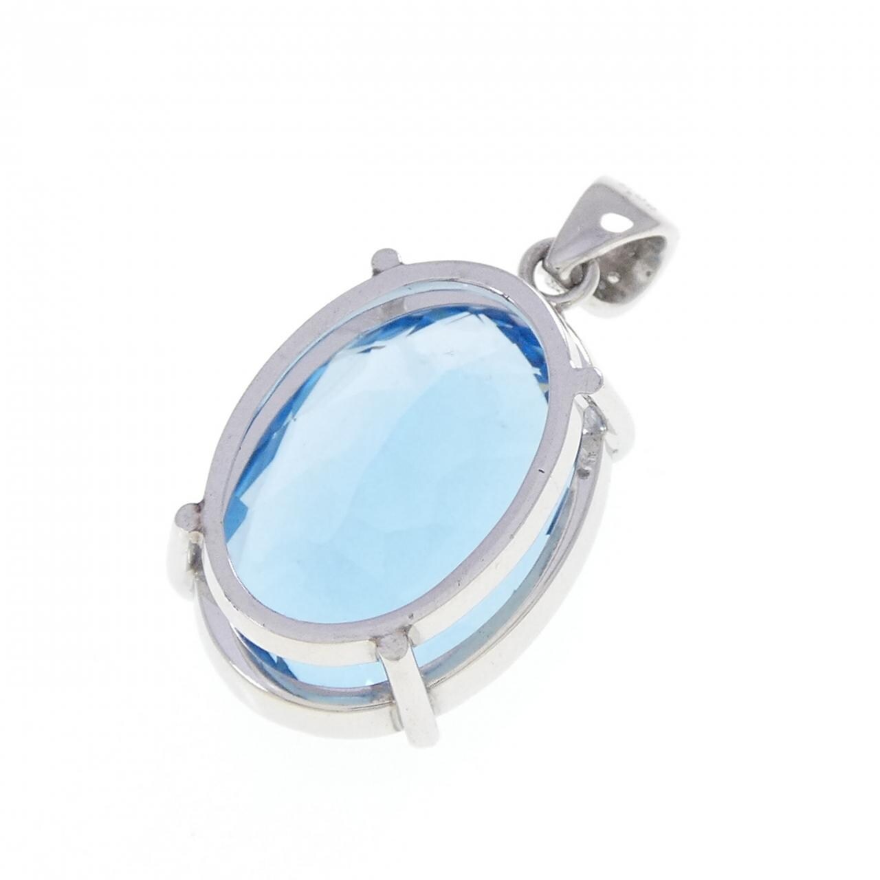 K18WG ブルートパーズ ペンダント