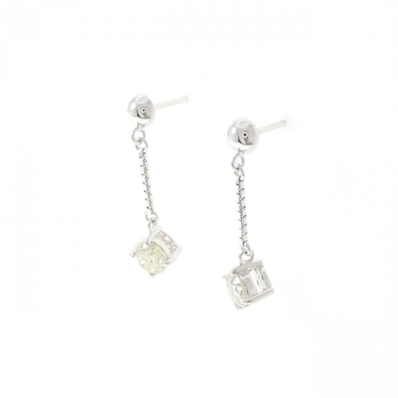 K18WG/PT900 ダイヤモンド ピアス 0.80CT