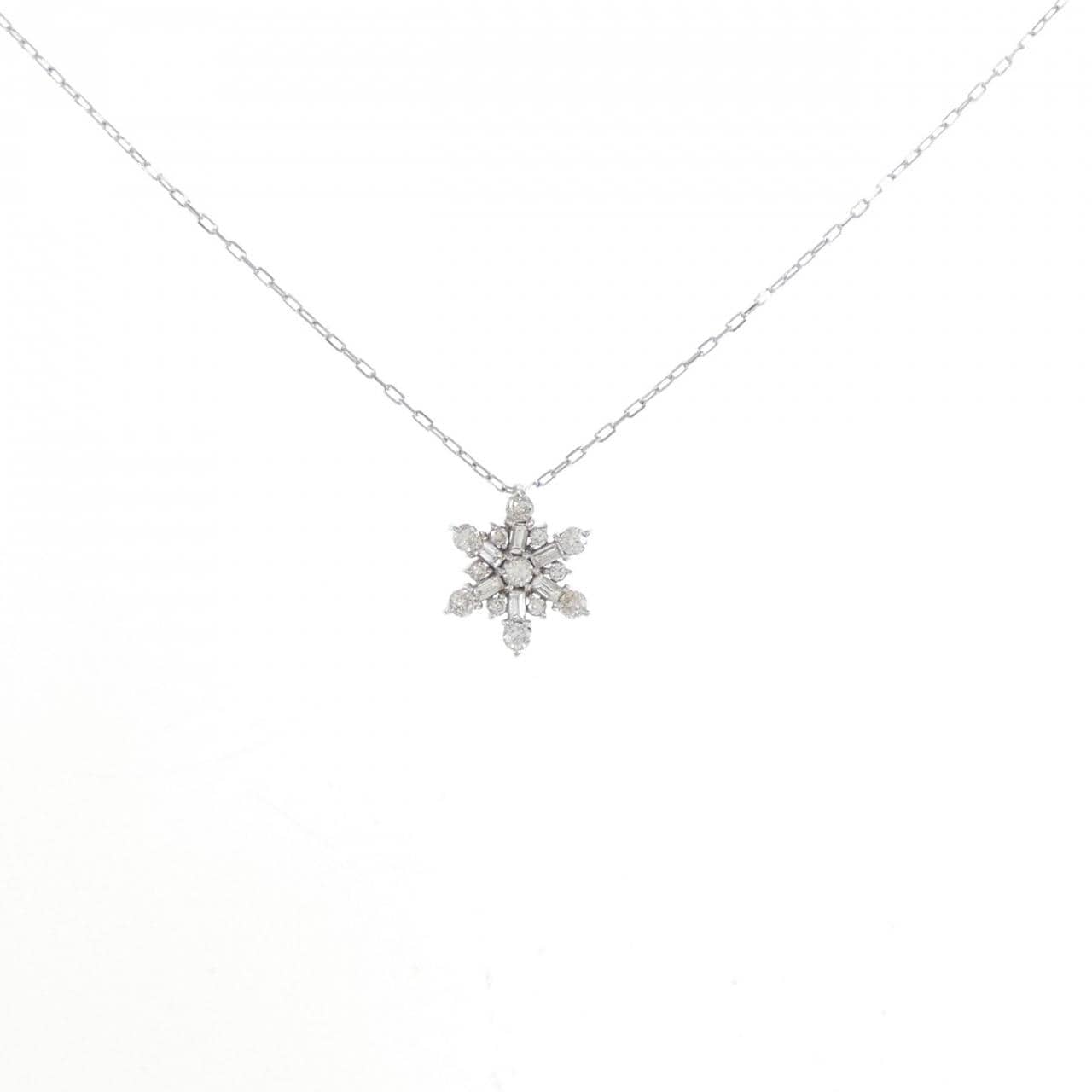 K18WG Snowflake Diamond Necklace 0.30CT