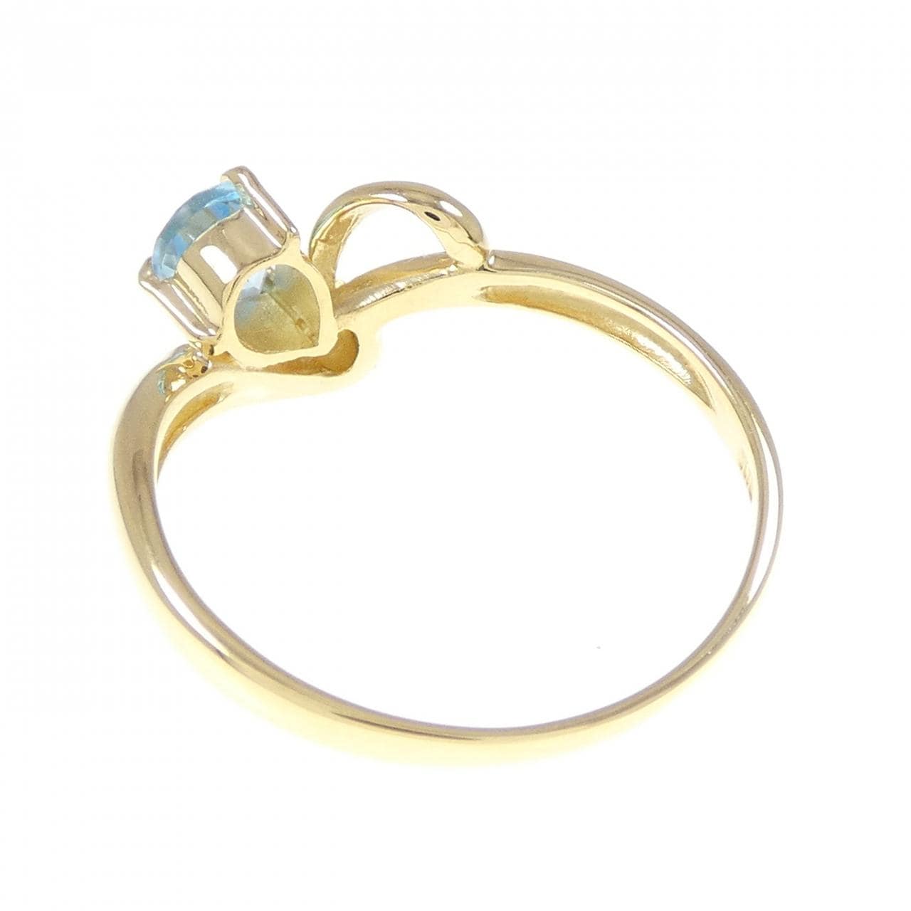 K18YG ブルートパーズ リング 0.35CT