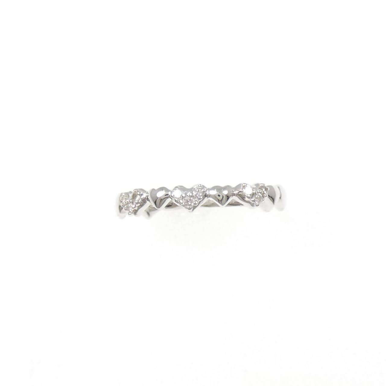 K10WG ハート ダイヤモンド リング 0.09CT