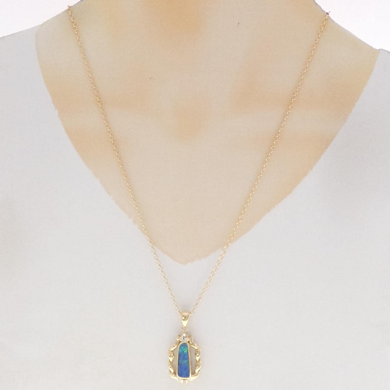 K18YG ボルダーオパール ネックレス 2.68CT