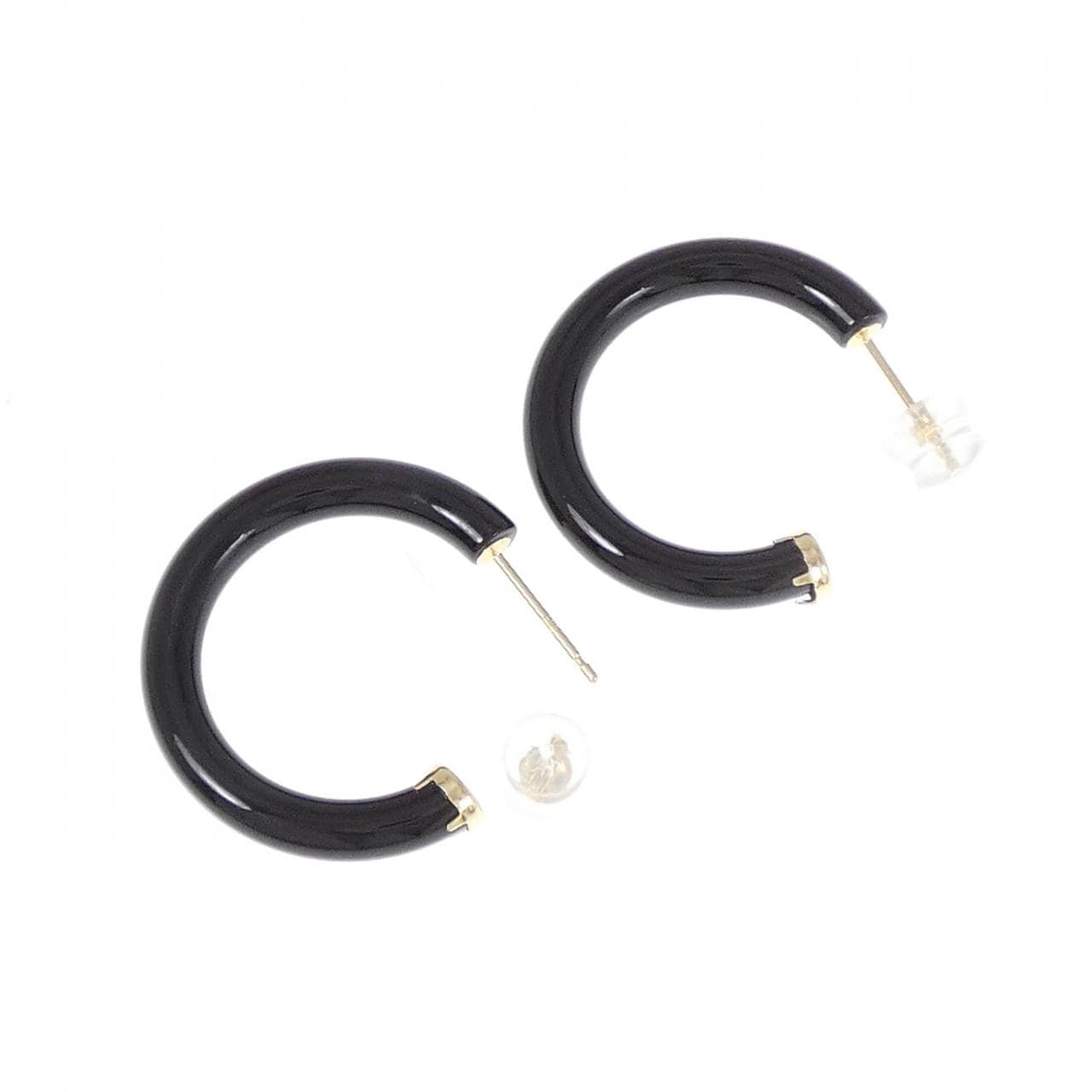 [BRAND NEW] K18YG onyx earrings