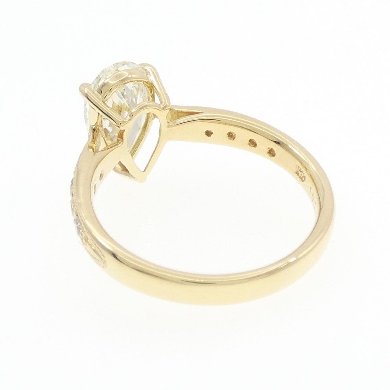 【リメイク】K18YG ダイヤモンド リング 1.50CT M SI2 ペアシェイプ