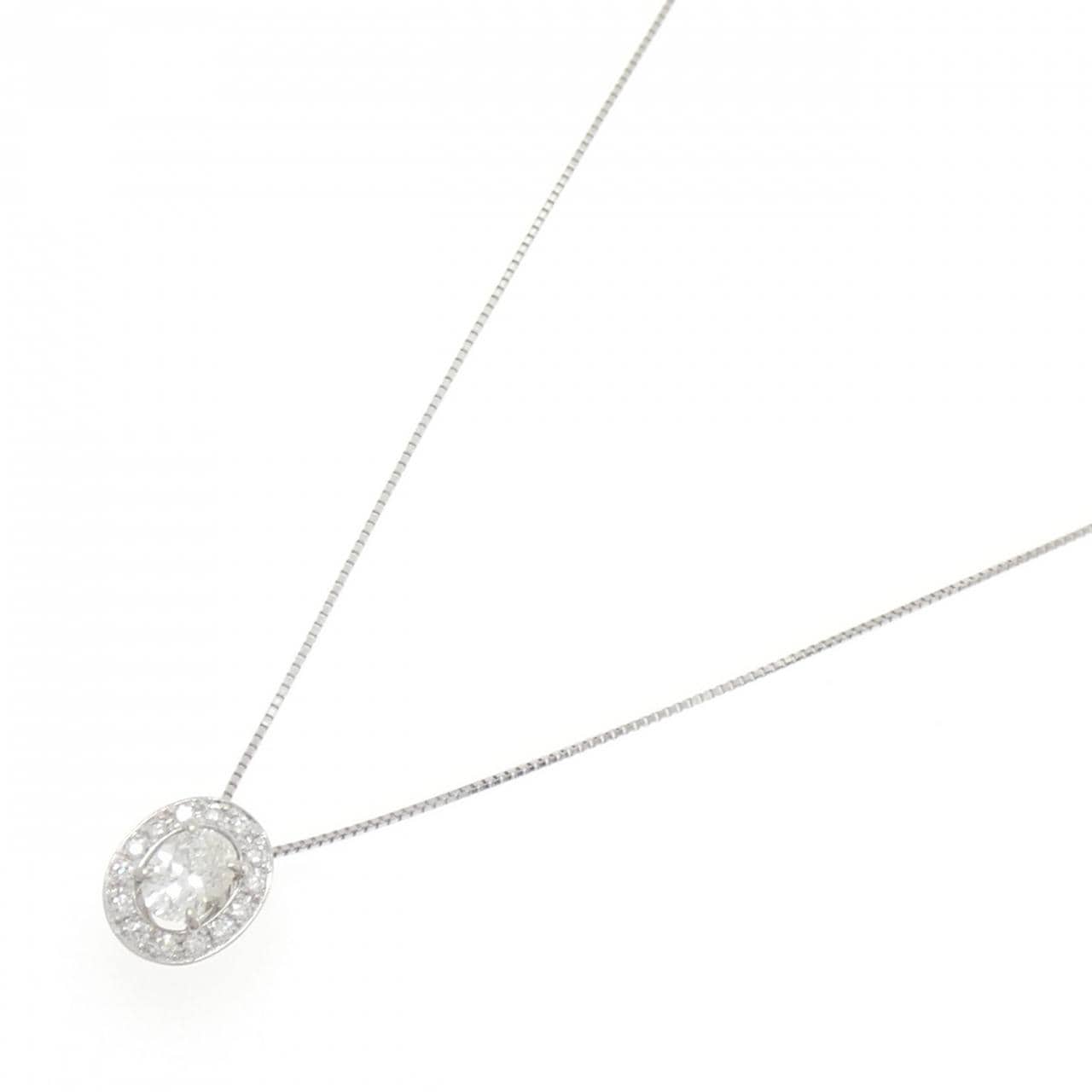 PT900/PT850 ダイヤモンド ネックレス 0.651CT G VVS2 オーバルカット
