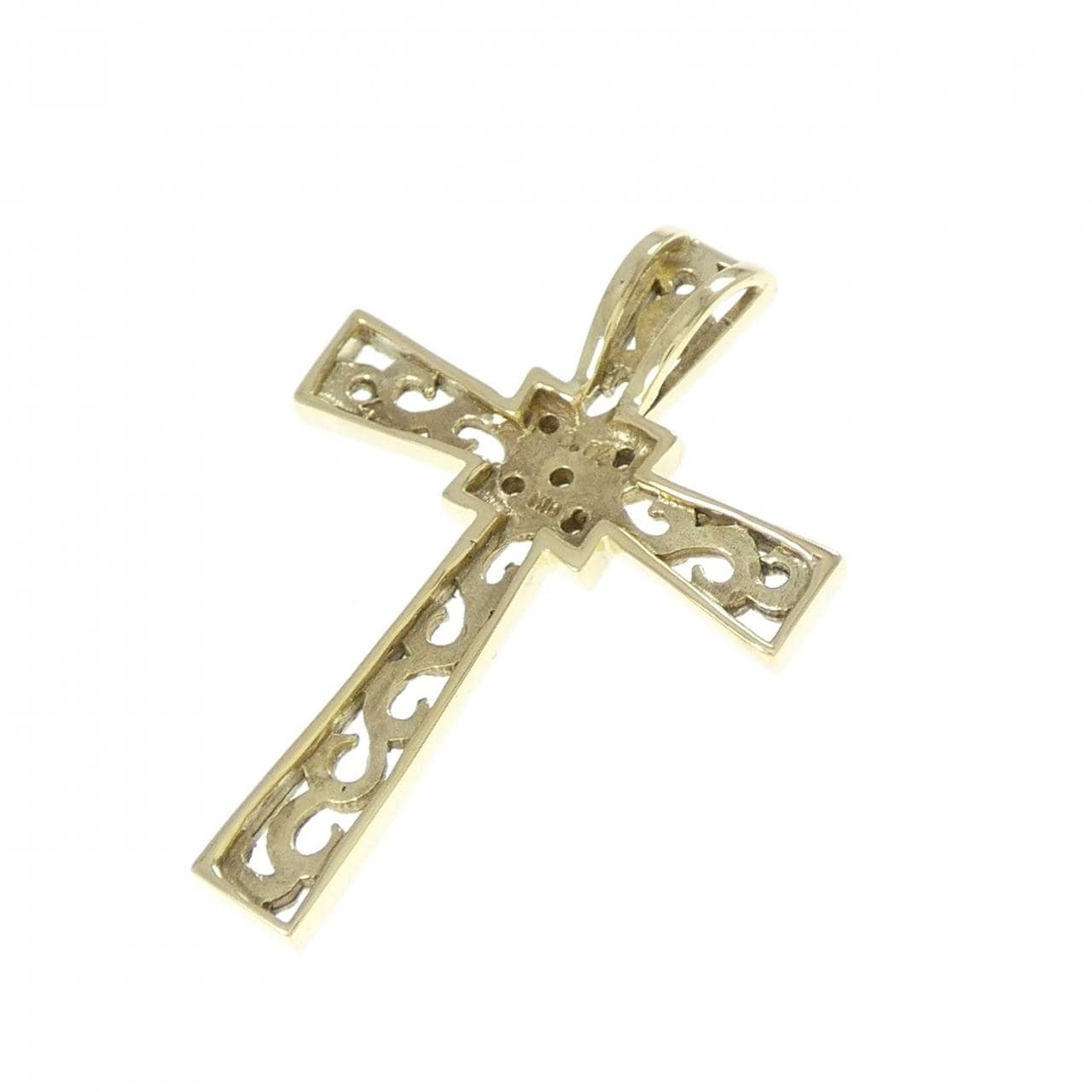 K18YG クロス ダイヤモンド ペンダント 0.04CT