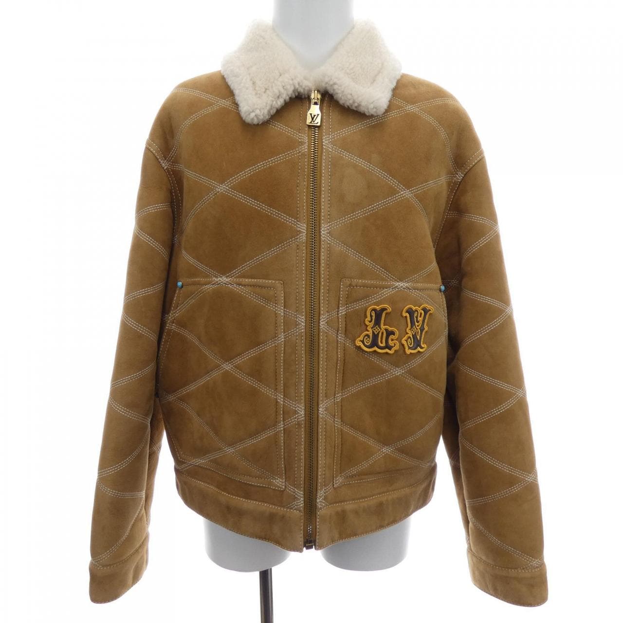LOUIS VUITTON刺繡羊毛皮工裝夾克 HRL90EMLS