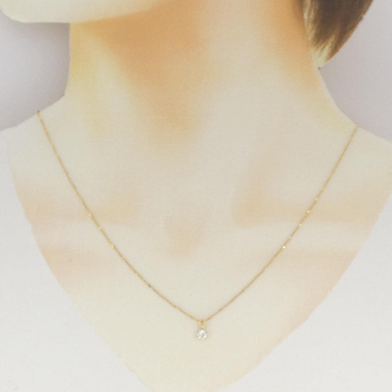 K18YG ソリティア ダイヤモンド ネックレス 0.20CT