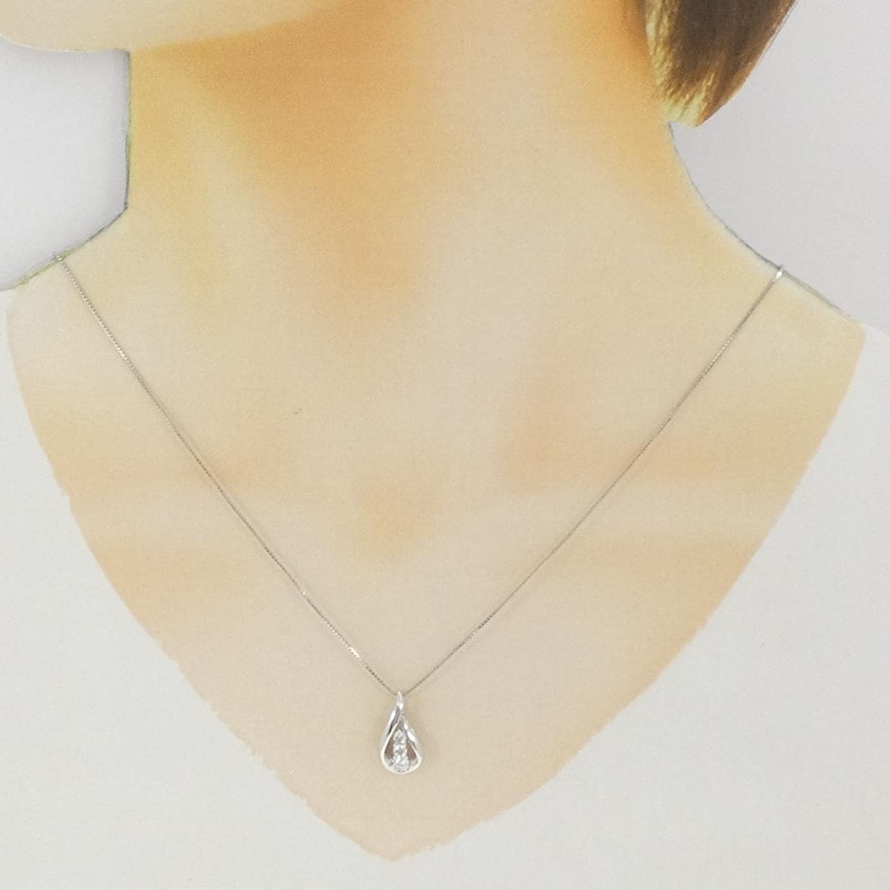 K18WG ダイヤモンド ネックレス 0.250CT