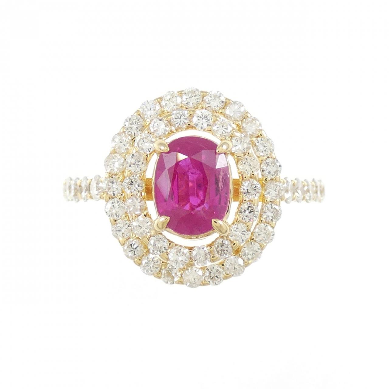 K18YG ルビー リング 1.146CT
