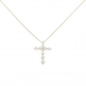 K18YG クロス ダイヤモンド ネックレス 1.02CT