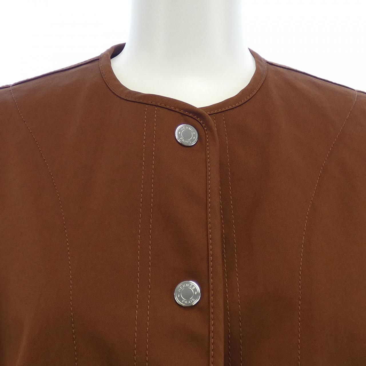エルメス HERMES JACKET WITH EQUESTRIAN DETAILS 5E0163DQ ノーカラージャケット