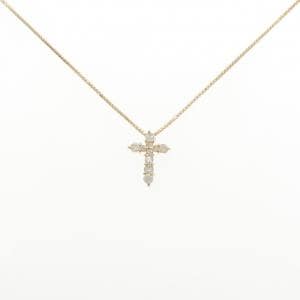 K18YG クロス ダイヤモンド ネックレス 0.30CT