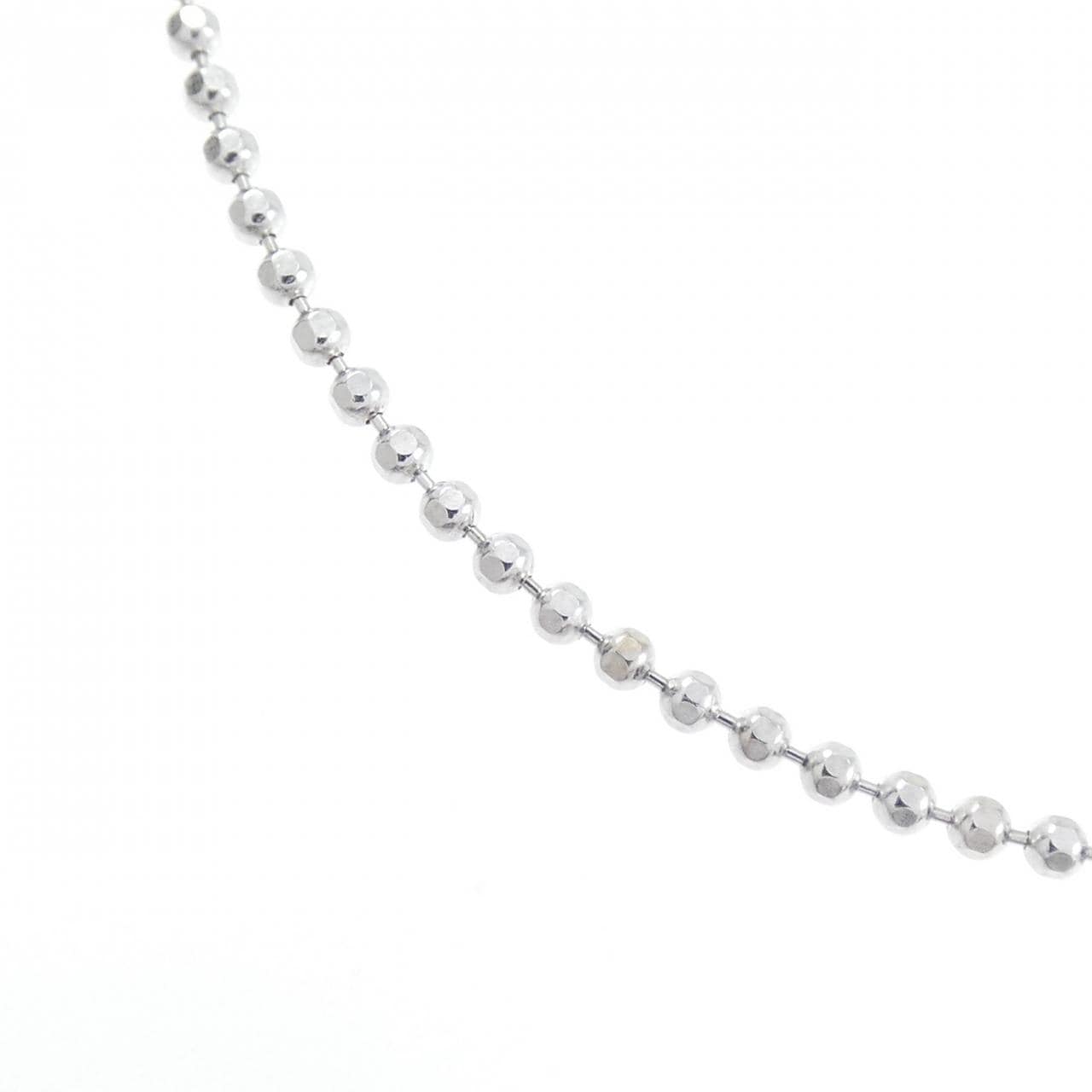 K18WG ボール チェーンネックレス