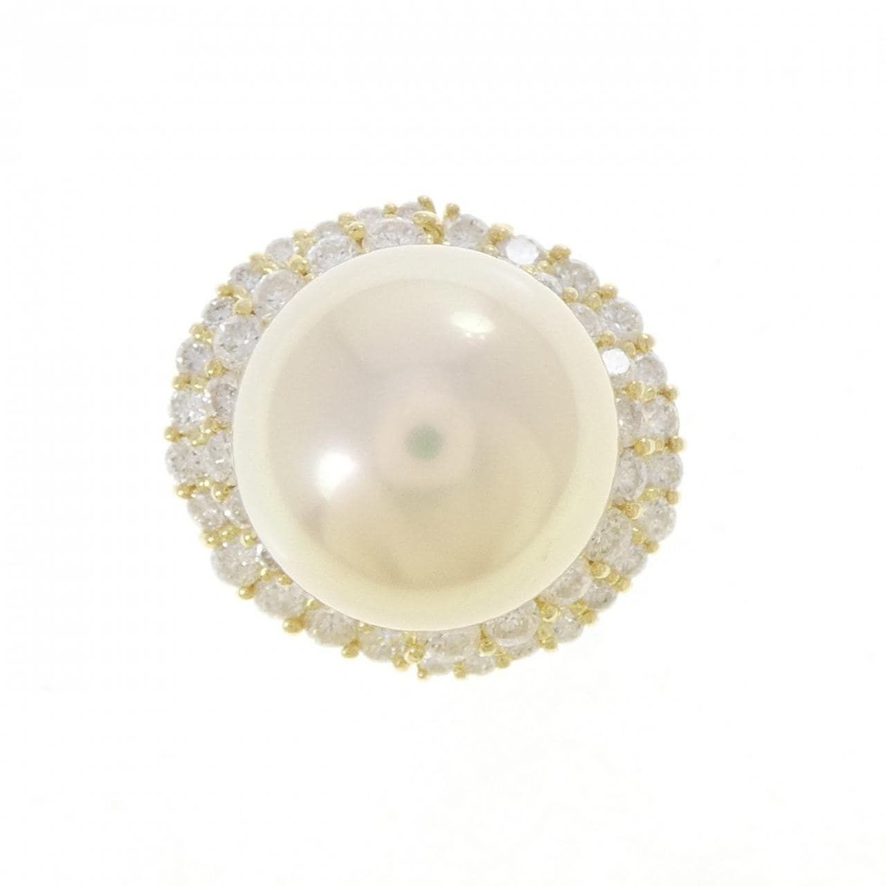 K18YG 白蝶パール リング 15.1mm