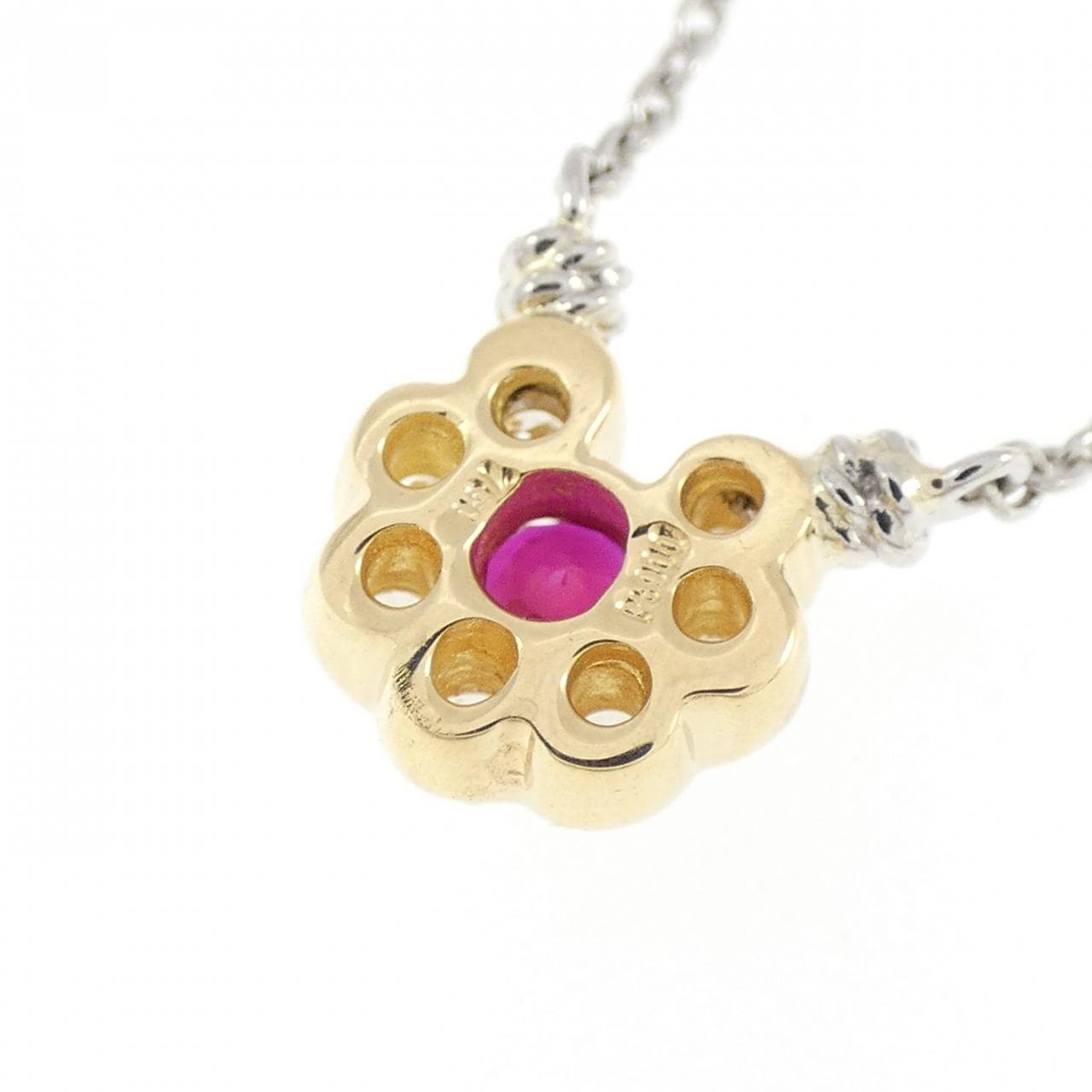 750YG/PT900/PT850 ルビー ネックレス 0.34CT