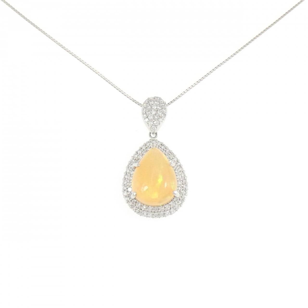 PT900/PT850 オパール ネックレス 3.54CT