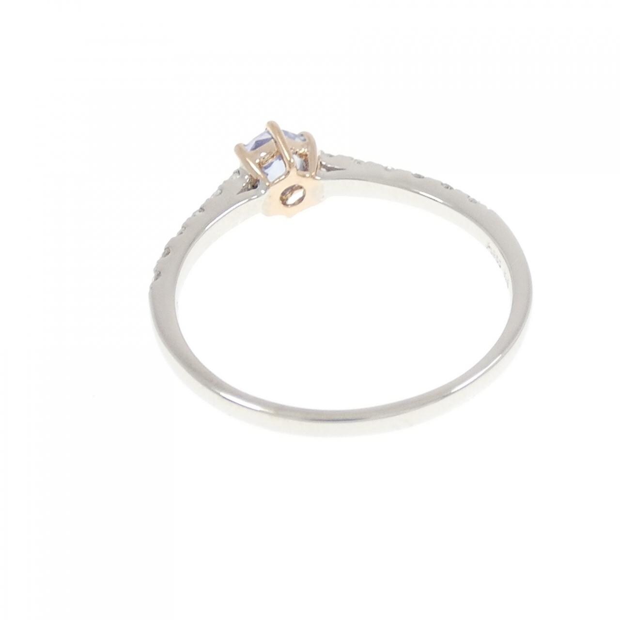 PT950/K18PG サファイヤ リング 0.338CT