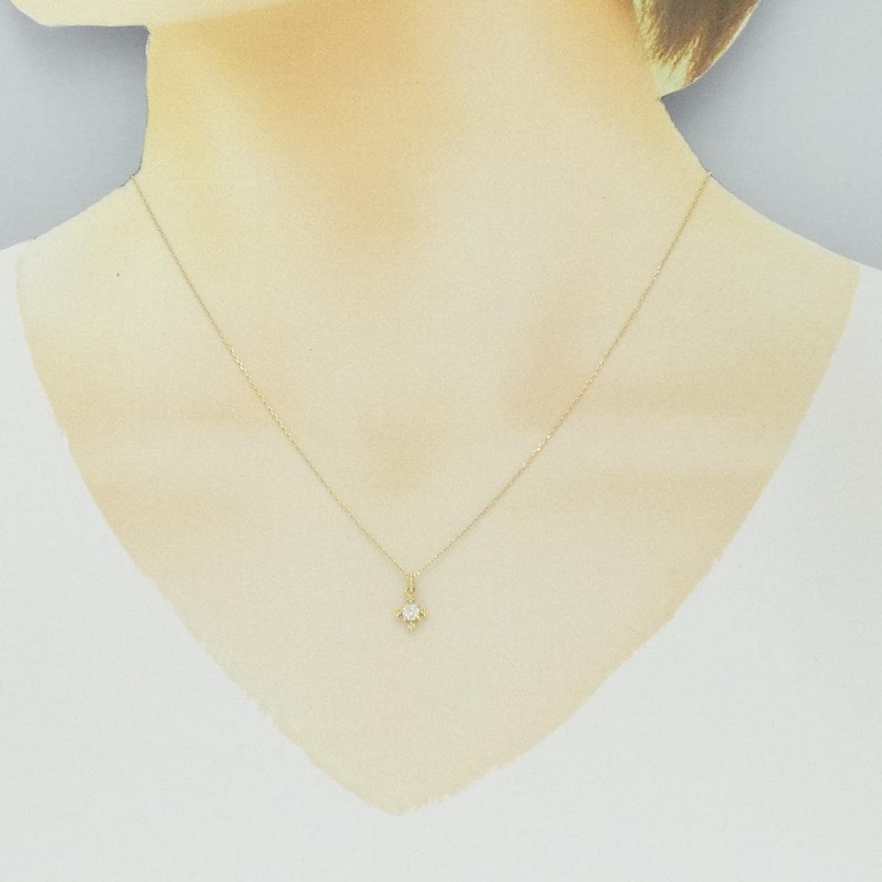 K18YG ダイヤモンド ネックレス 0.12CT