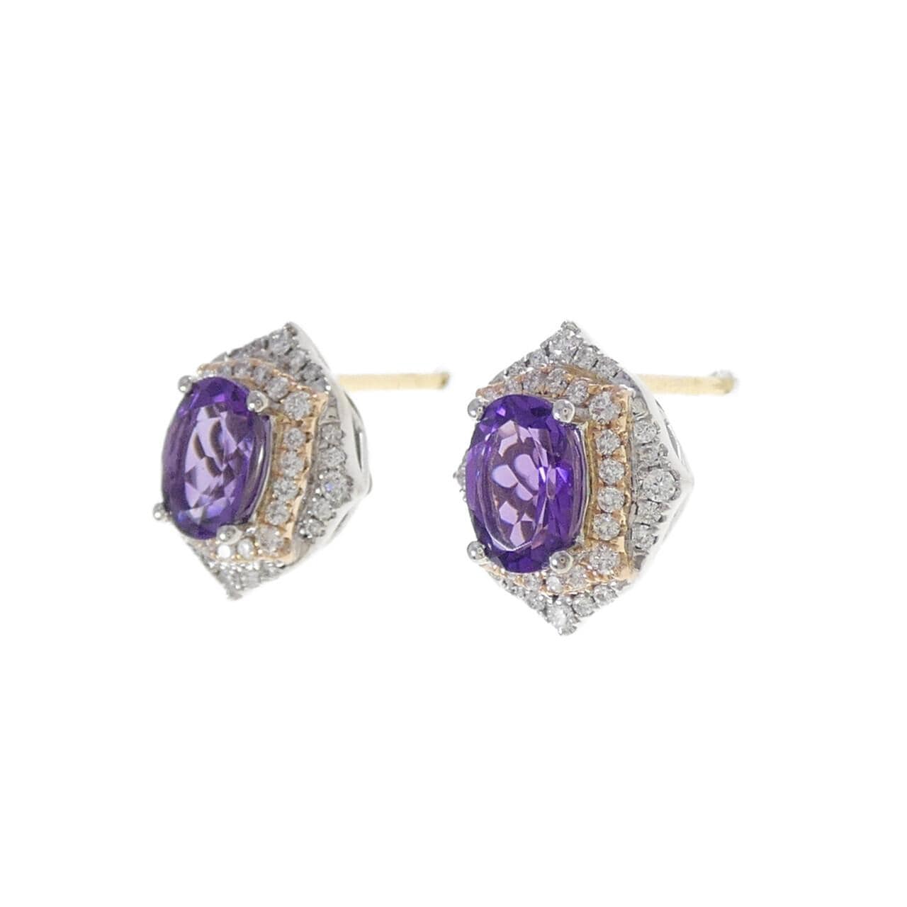 K18スリーカラー アメジスト ピアス