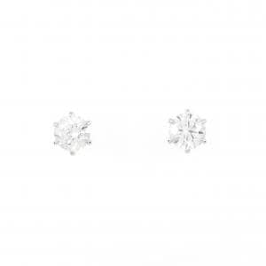 【リメイク】PT/ST ダイヤモンド ピアス 0.416CT 0.442CT F SI2 3EXT-EXT