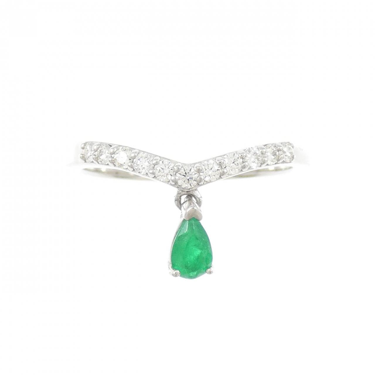 PT950 エメラルド リング 0.20CT