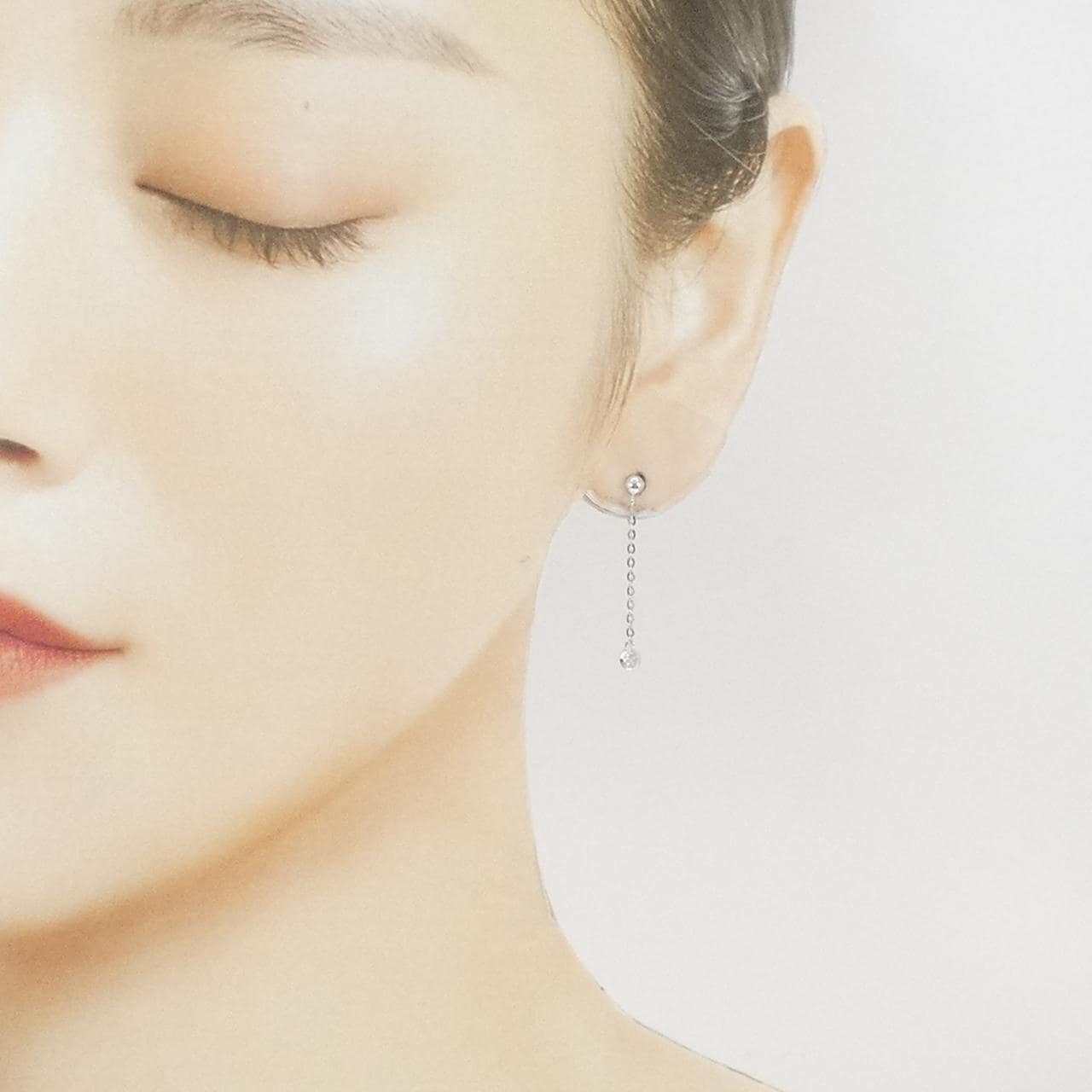 K14WG ダイヤモンド ピアス