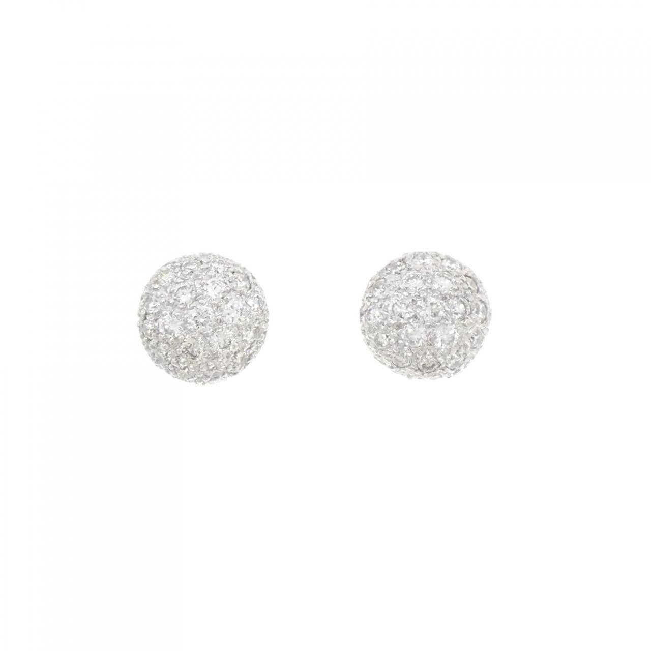 750WG/K18WG Pavé Diamond Earrings 0.94CT