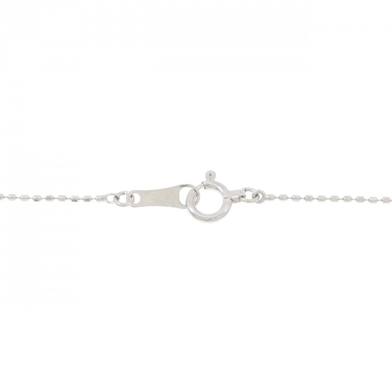 K18WG クローバー ダイヤモンド ネックレス 0.05CT 2WAY