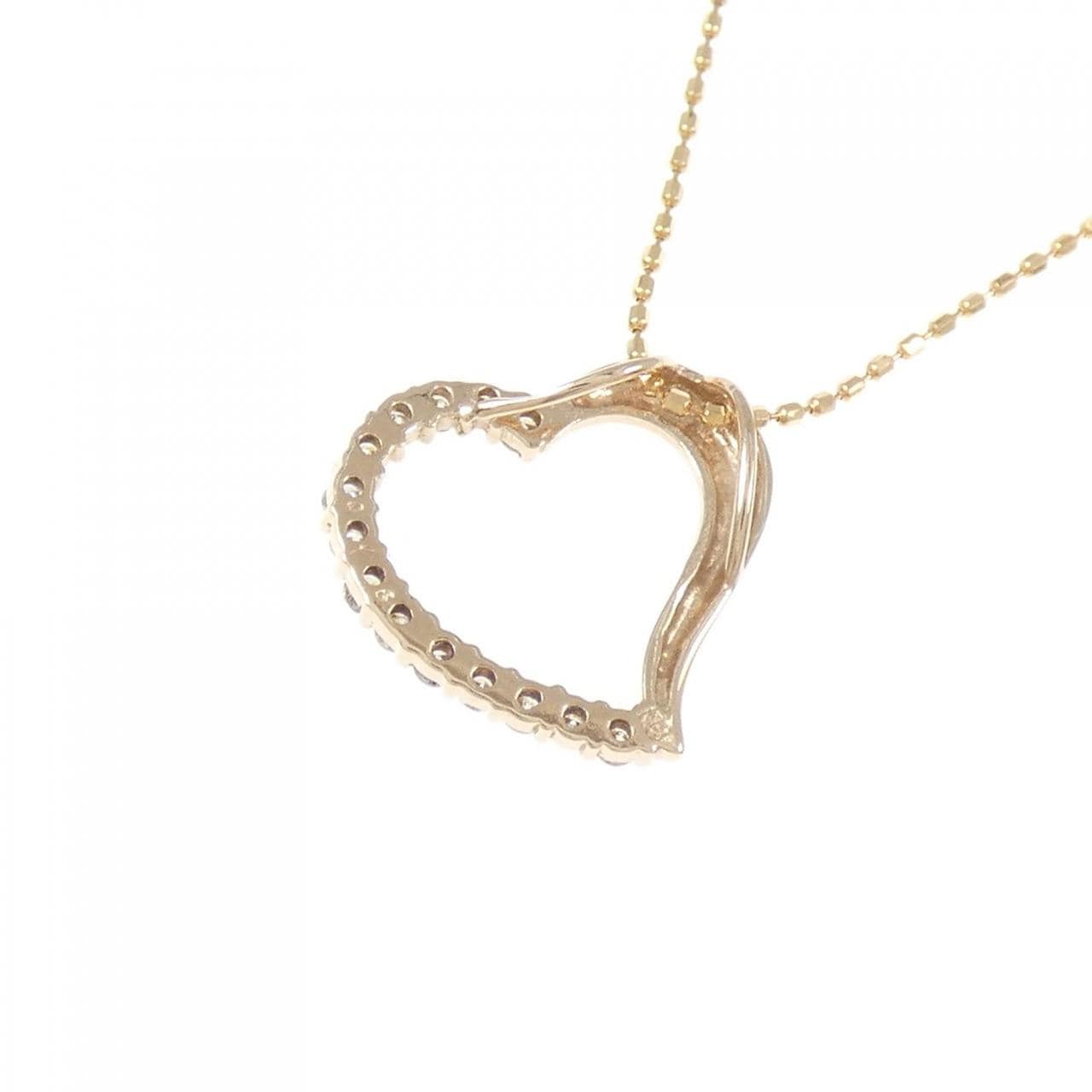 K18PG ハート ダイヤモンド ネックレス 0.16CT