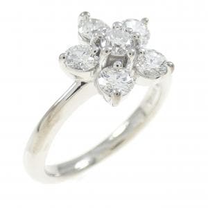 K18WG フラワー ダイヤモンド リング 0.72CT