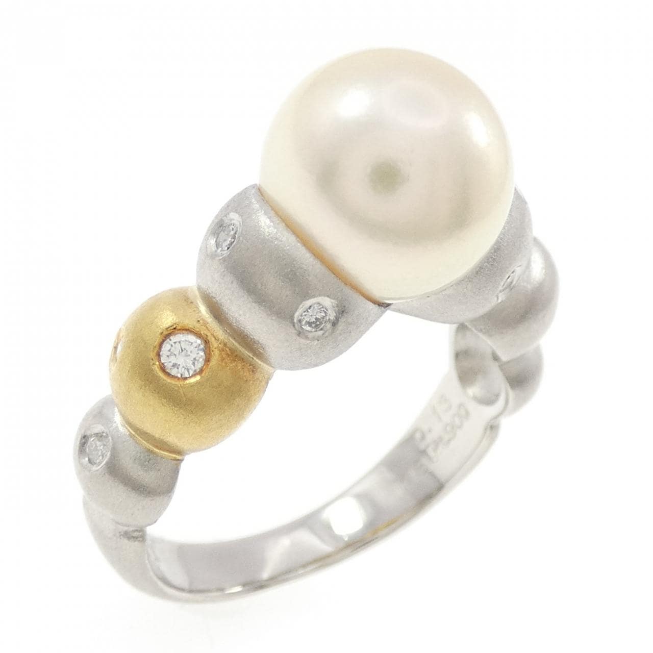 K18YG/PT900 アコヤパール リング 9.5mm
