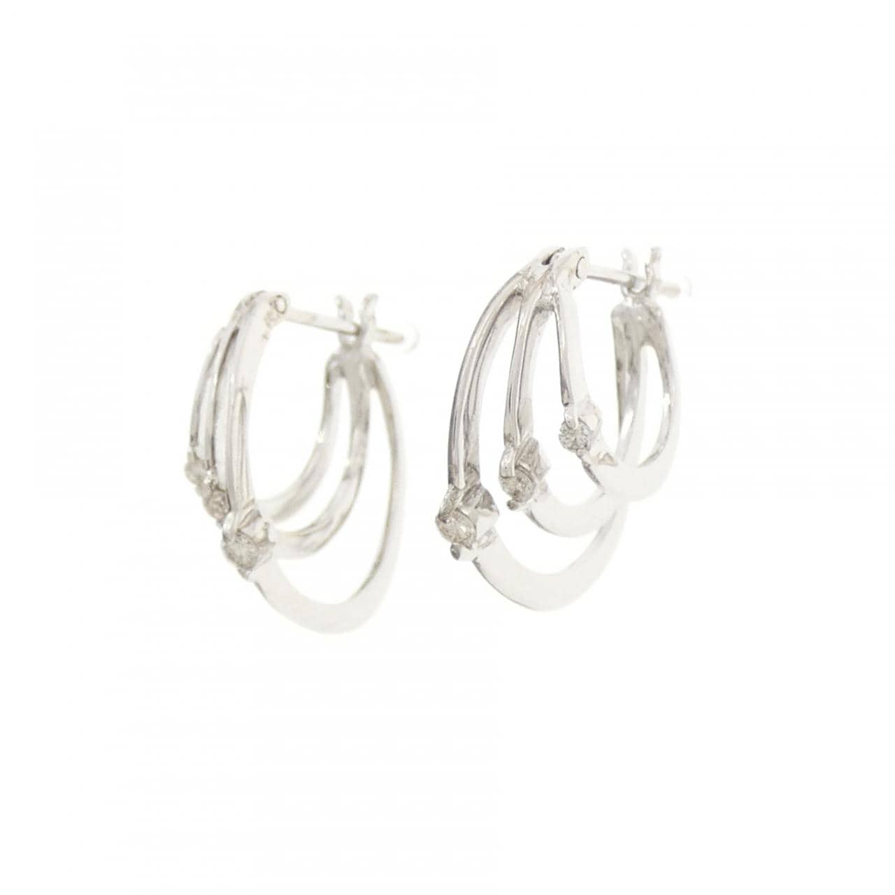 K18WG ダイヤモンド ピアス 0.10CT