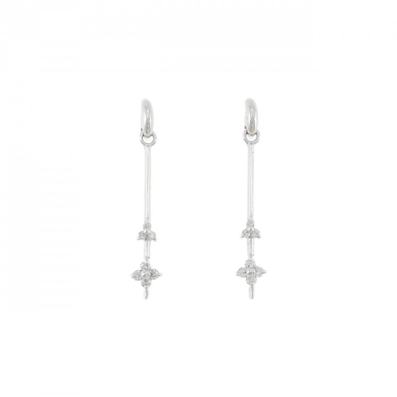 K18WG ダイヤモンド ピアス 0.14CT