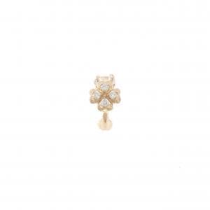 K18PG クローバー ダイヤモンド イヤリング 0.28CT 片耳