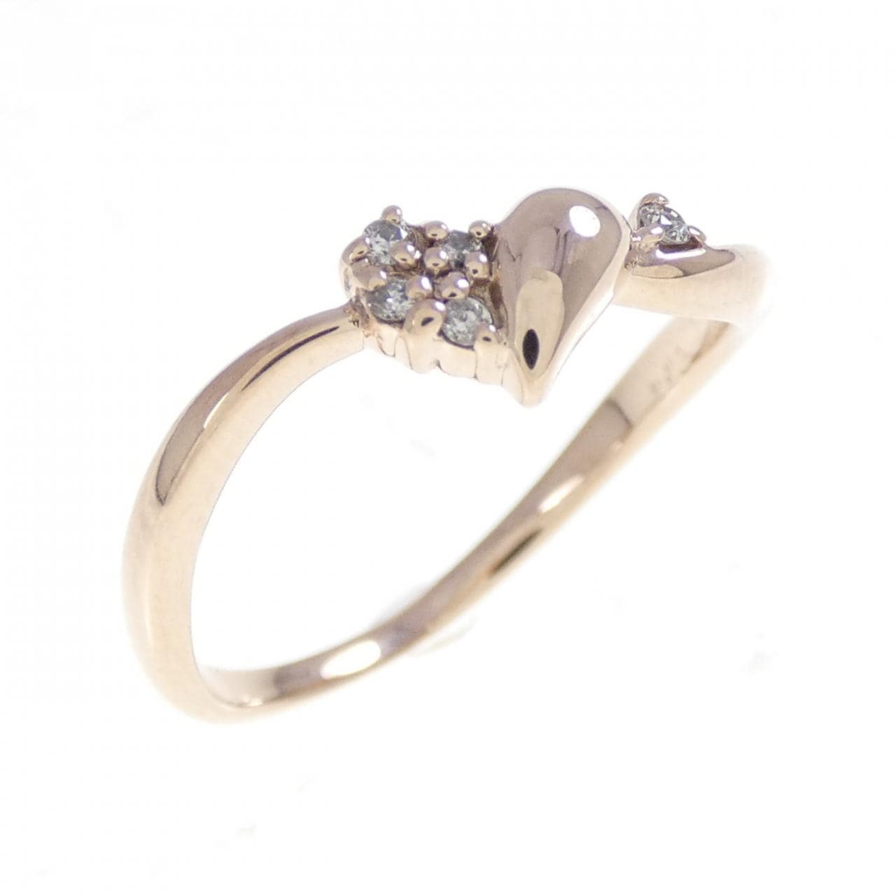 K10PG ハート ダイヤモンド リング 0.03CT