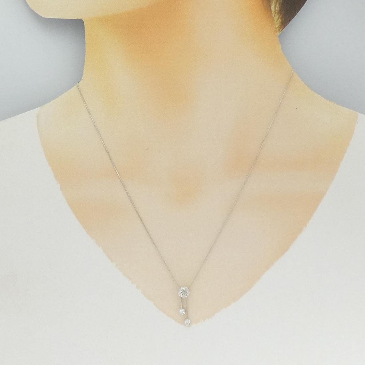 K18WG ダイヤモンド ネックレス 0.30CT