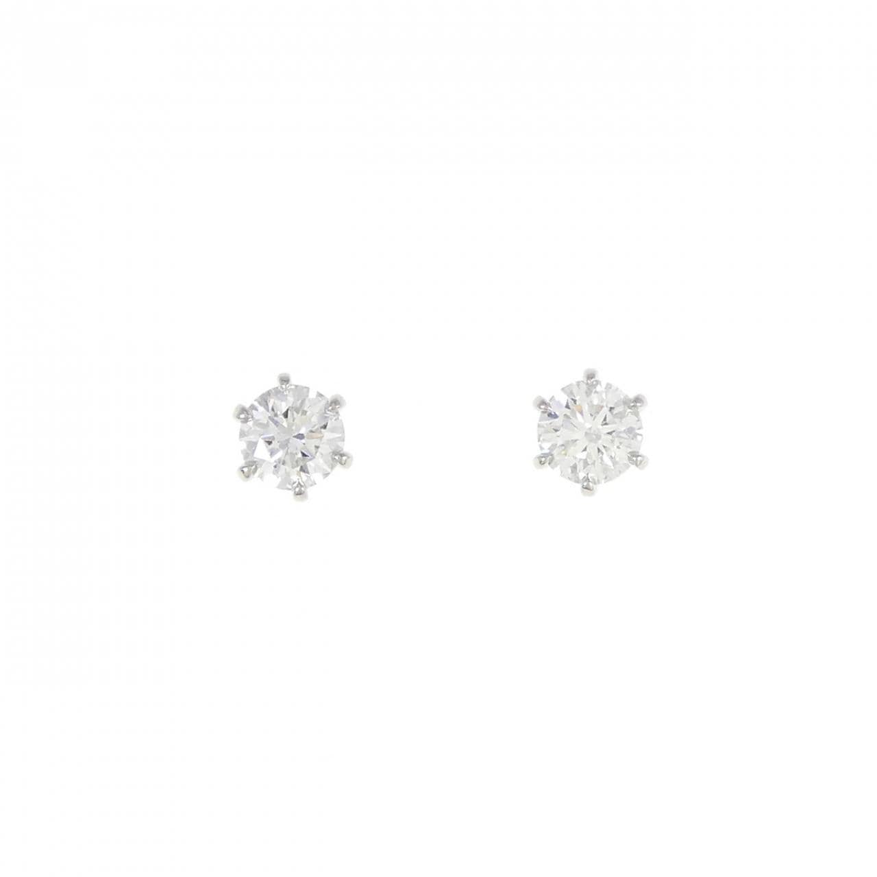 【リメイク】PT/ST ダイヤモンド ピアス 0.408CT 0.417CT E SI1 EXT