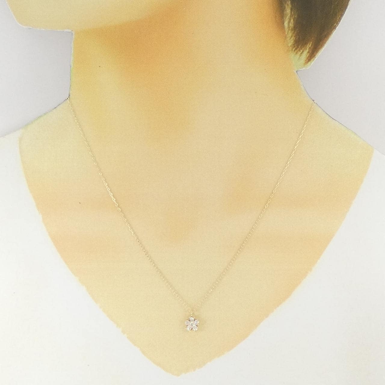 K10YG 花朵钻石项链 0.25CT