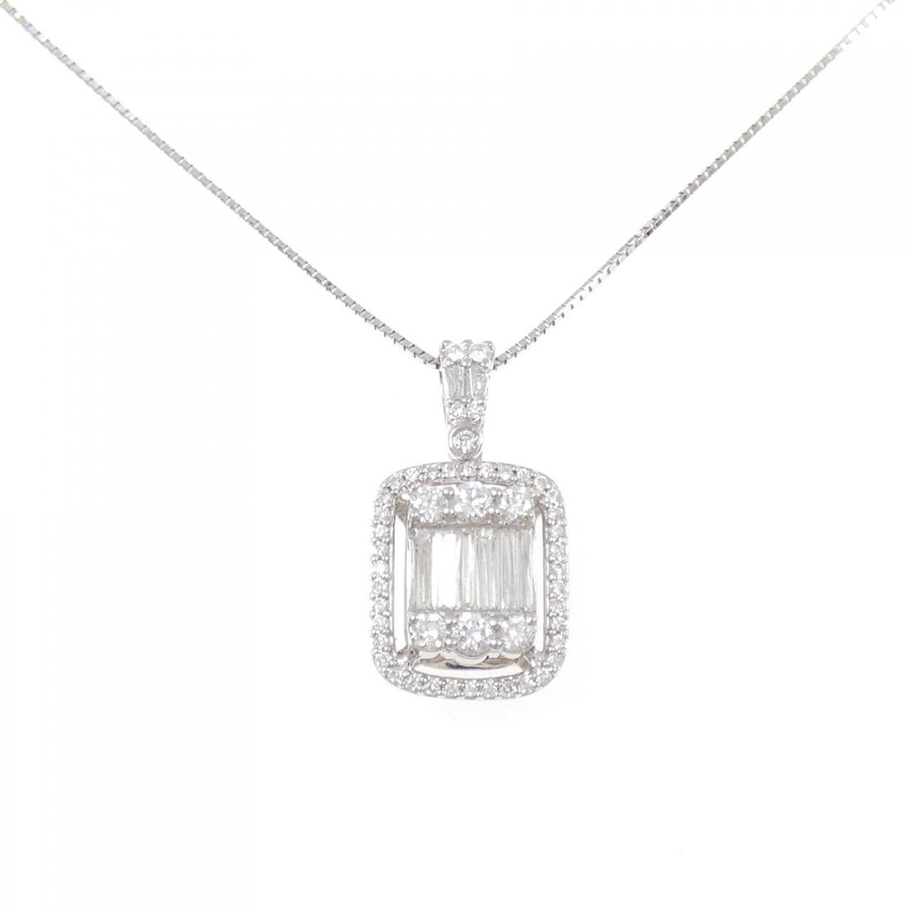 K18WG ダイヤモンド ネックレス 1.00CT